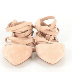 BCBGeneration Noel Kidsuede New Nude Lace Up Ballet Flats